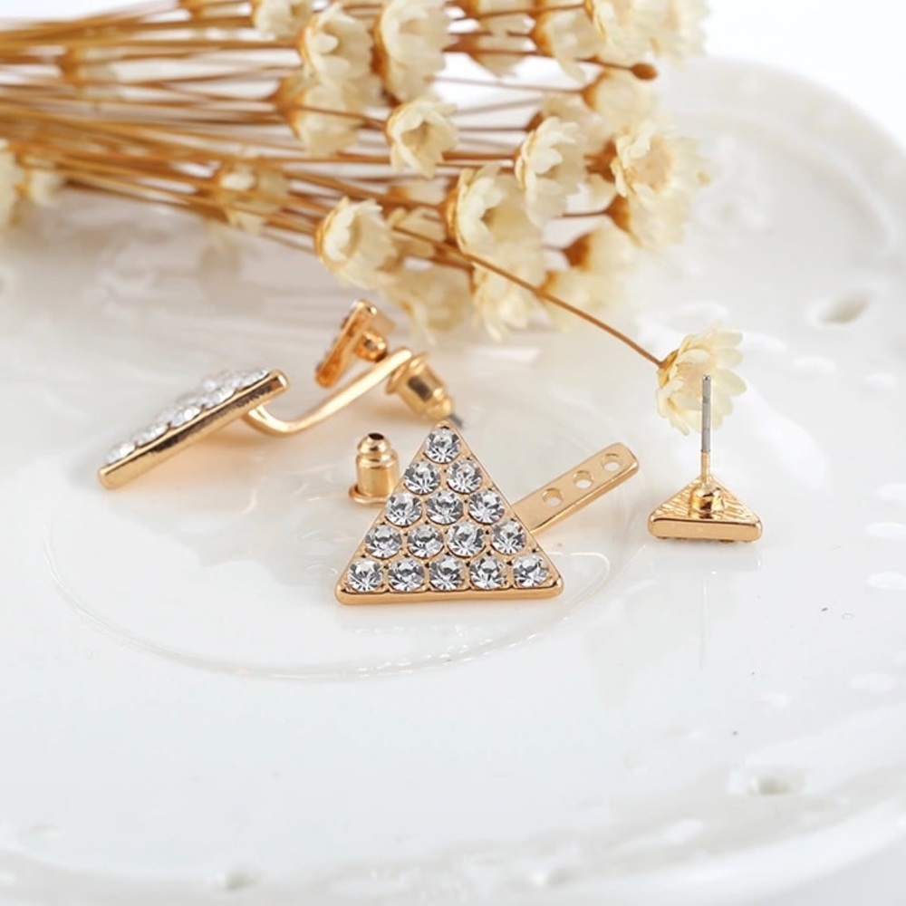 Triangle Ear Jacket Earrings - Picture 4 of 6